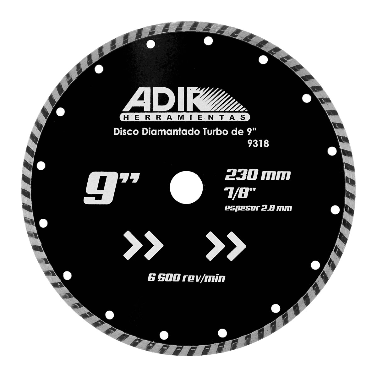 Disco diamantado turbo de 9" 9318 Adir