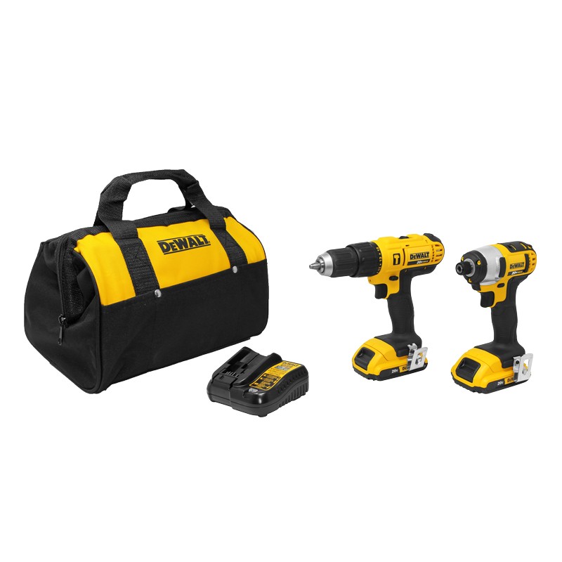 Combo de rotomartillo y llave de impacto inalámbrico 20 V MAX DCK222D2 DeWalt