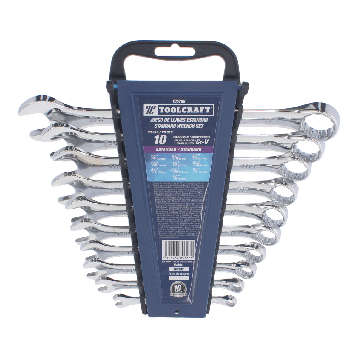 Juego de llaves combinadas estándar con 10 piezas TC5799 Toolcraft