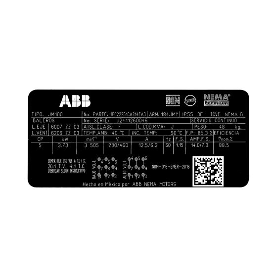 Bomba para agua con motor trifásico 5HP Siemens