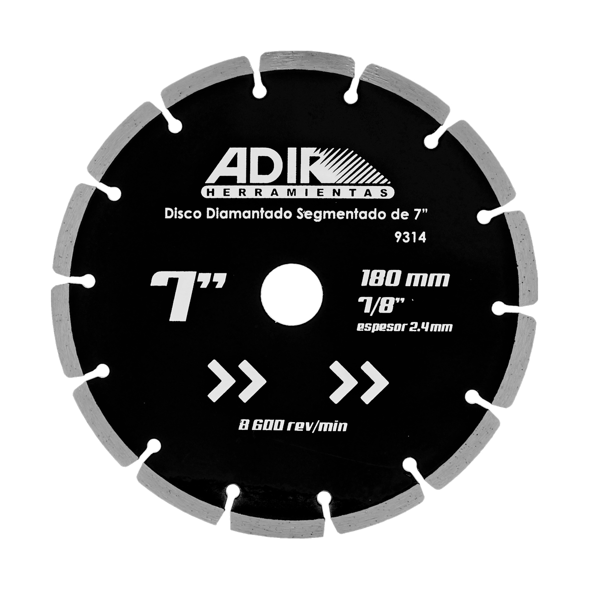 Disco diamantado segmentado de 7" 9314 Adir