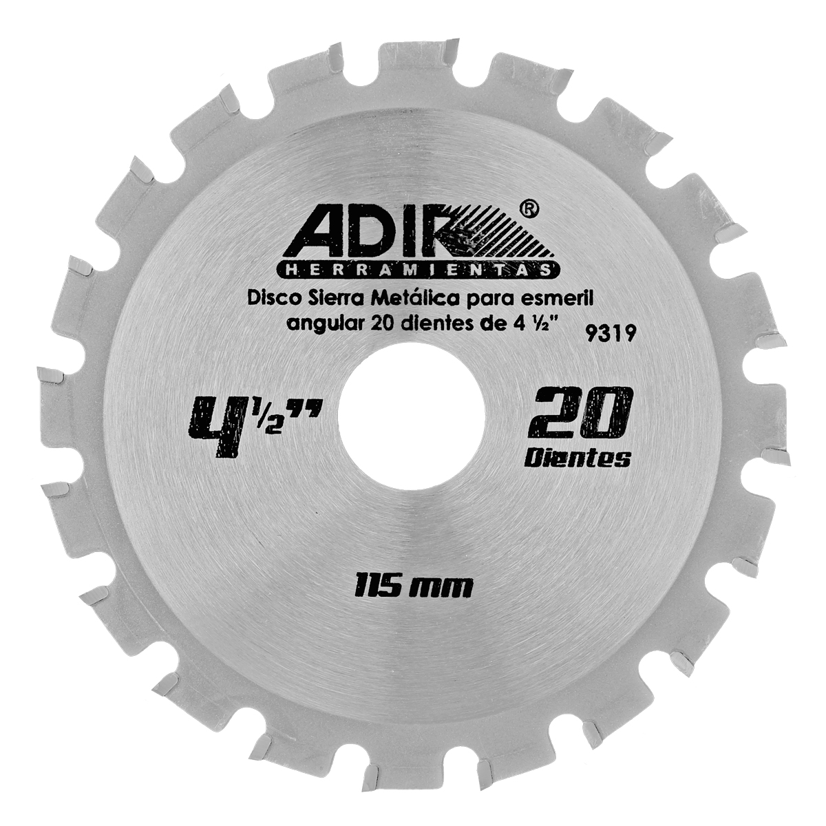 Disco sierra para esmeril de 20 D x 4-1/2" 9319 Adir