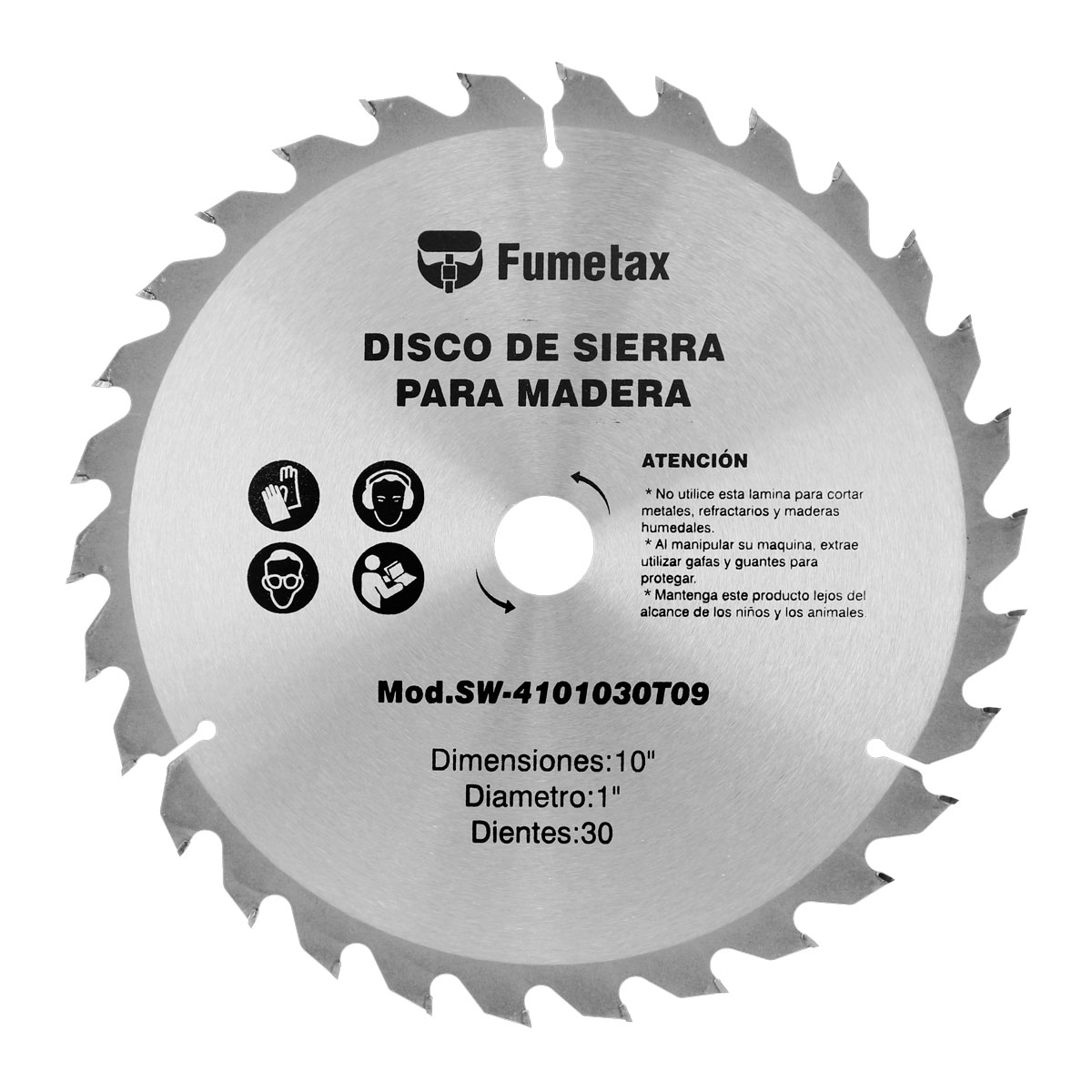 Disco sierra para corte de aluminio 10" x 30 D SW-4101030T09 Fumetax
