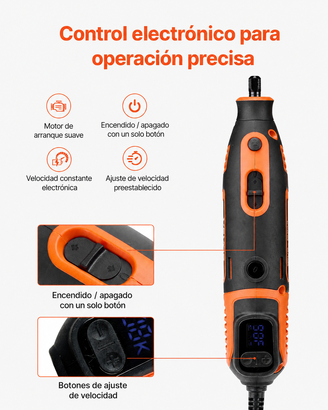 Kit de herramientas rotativas Electrica Vevor S1J-FE14-10- 51pzas