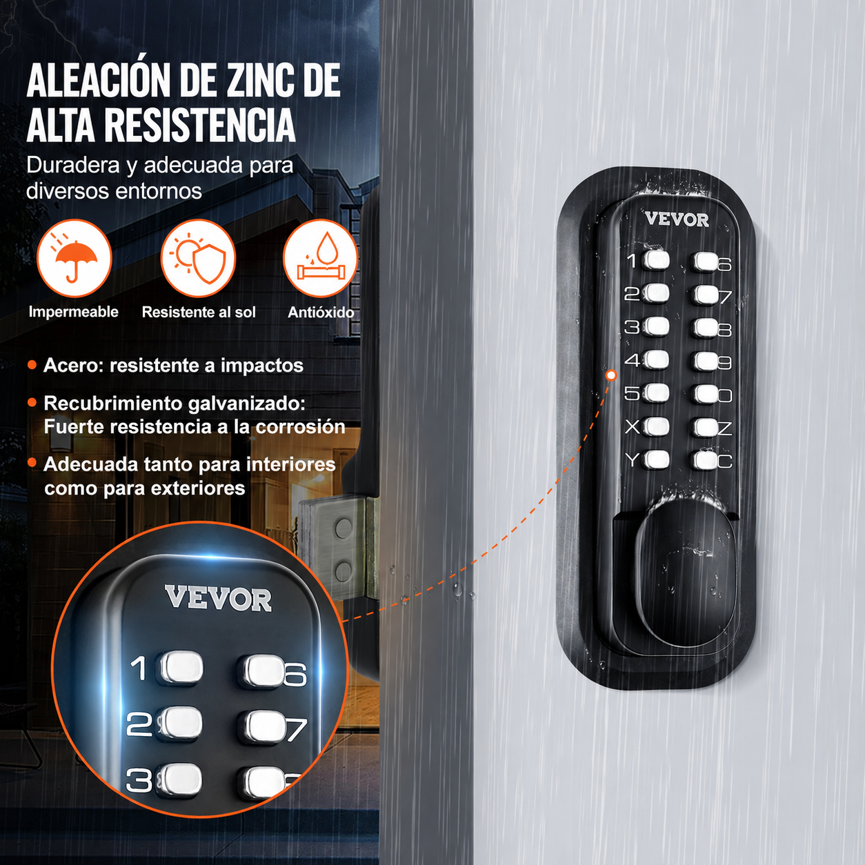 Cerradura mecánica para puerta de entrada Vevor OL601HD2