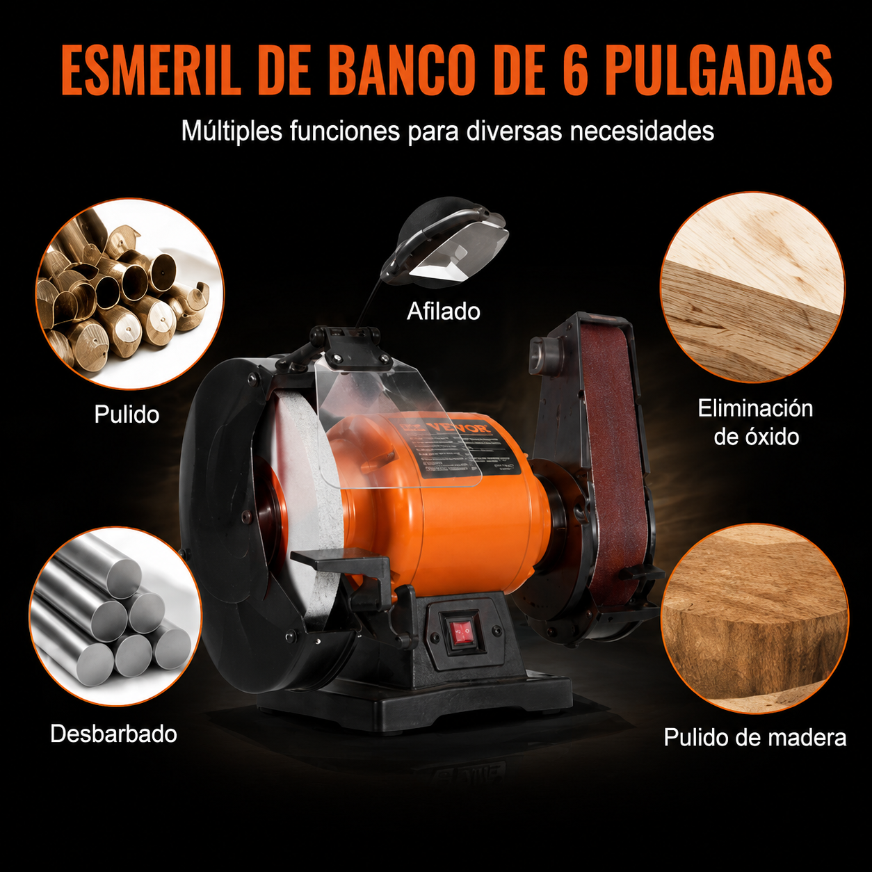 Amoladora de banco con Lijadora Vevor TLGS825- 8"