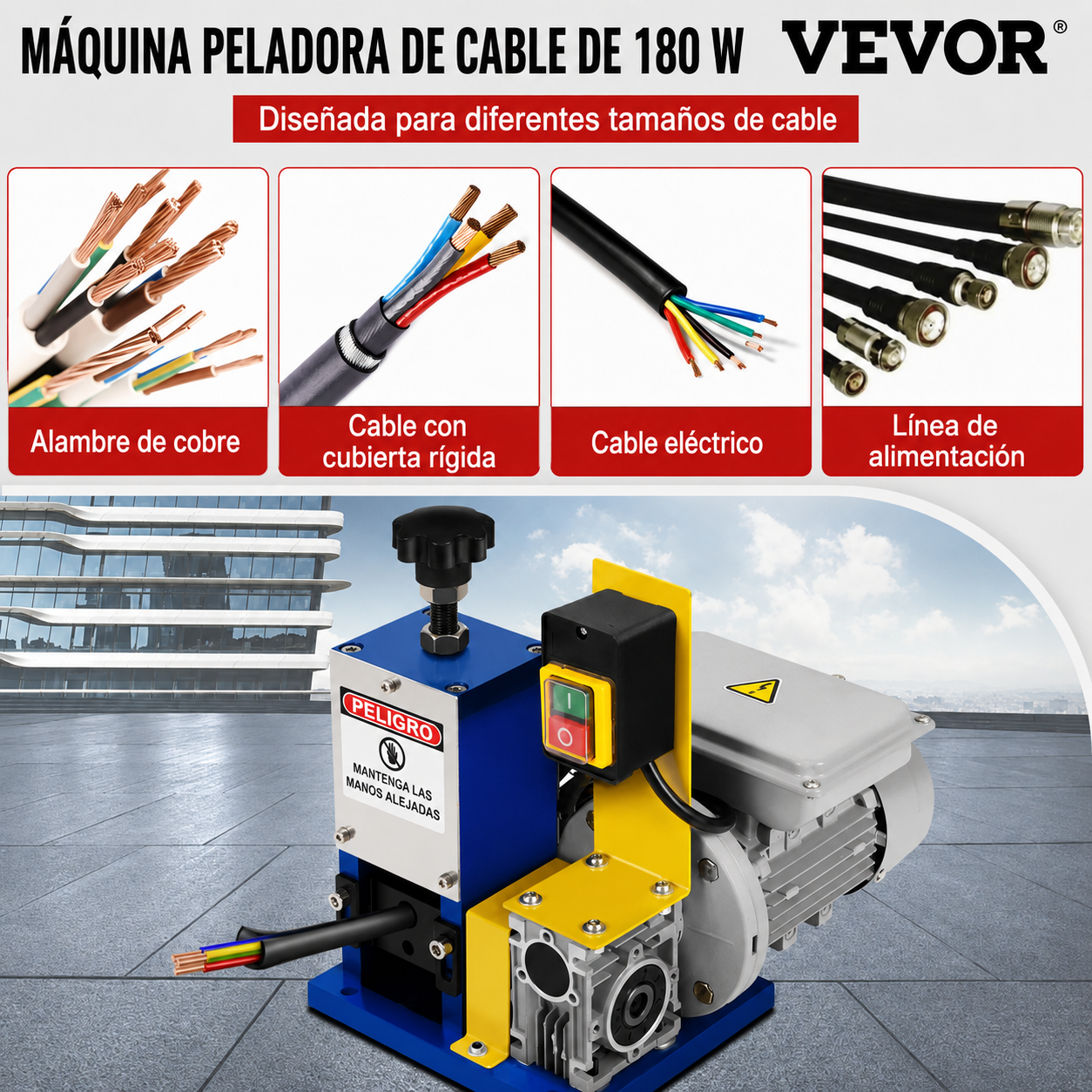 Maquina Pelacables Electrica Vevor SMS-025- 60ft