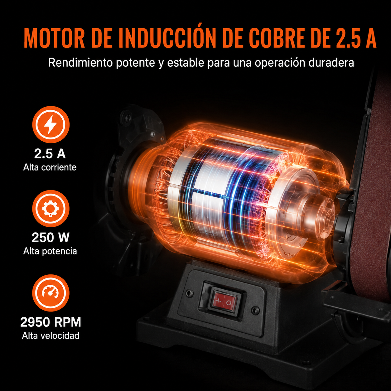 Amoladora de banco con Lijadora Vevor TLGS825- 8"