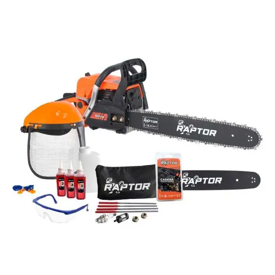 Motosierra + barra + cadena + accesorios 2.5 HP REX250FULL Raptor