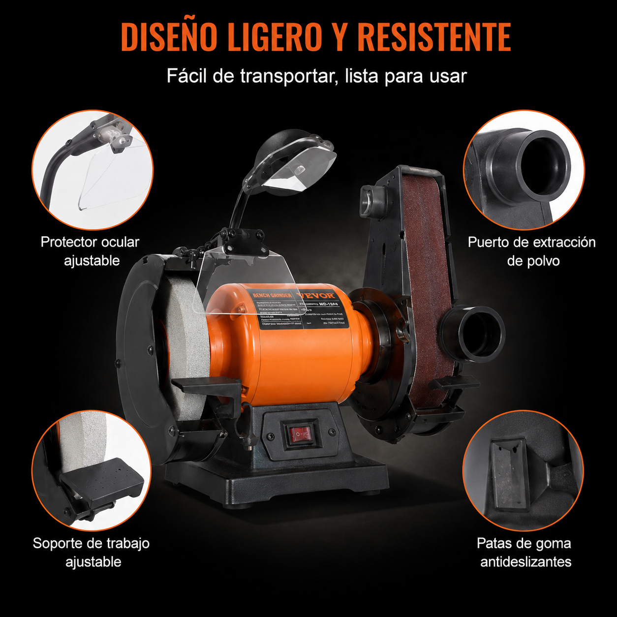 Amoladora de banco con Lijadora Vevor TLGS825- 8"