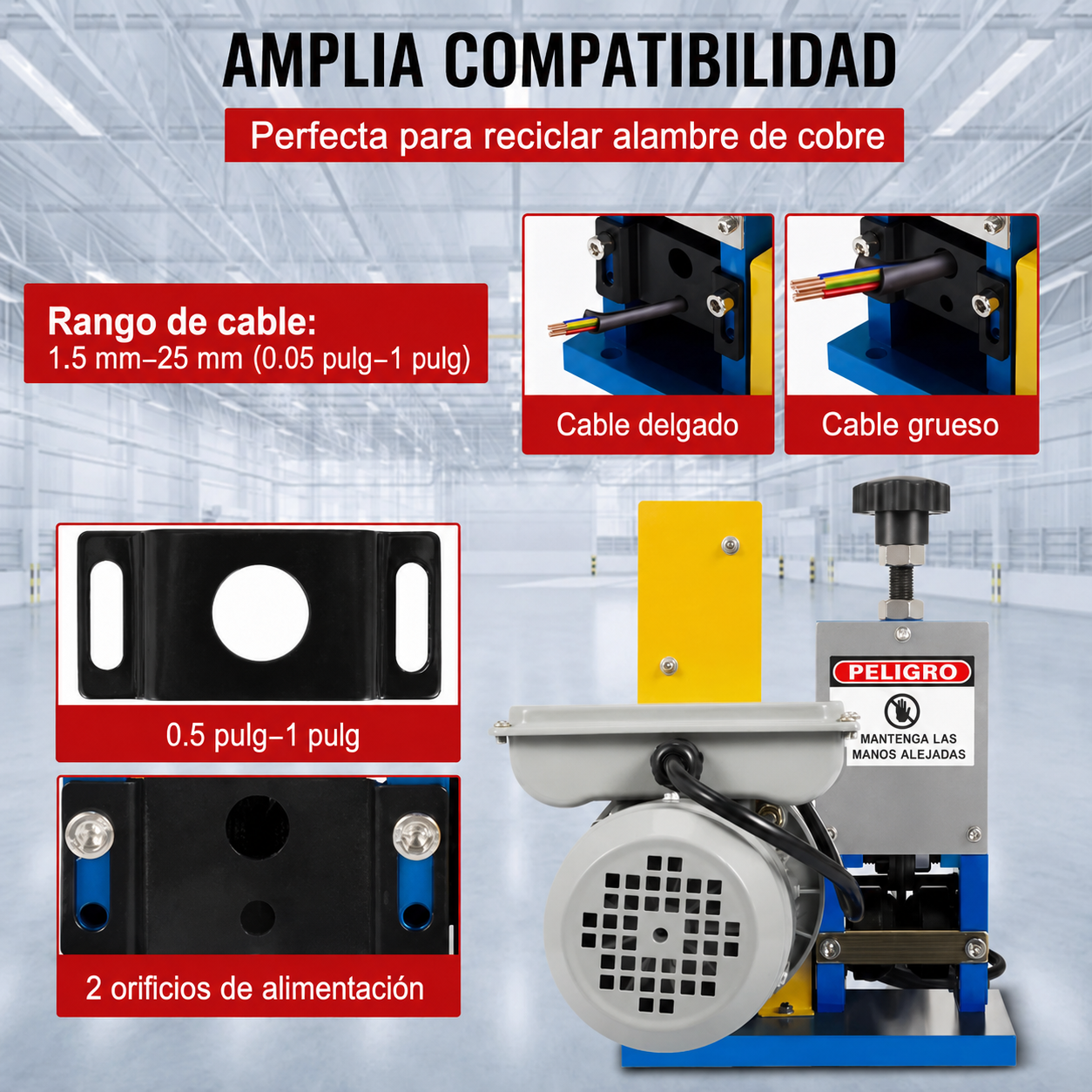 Maquina Pelacables Electrica Vevor SMS-025- 60ft