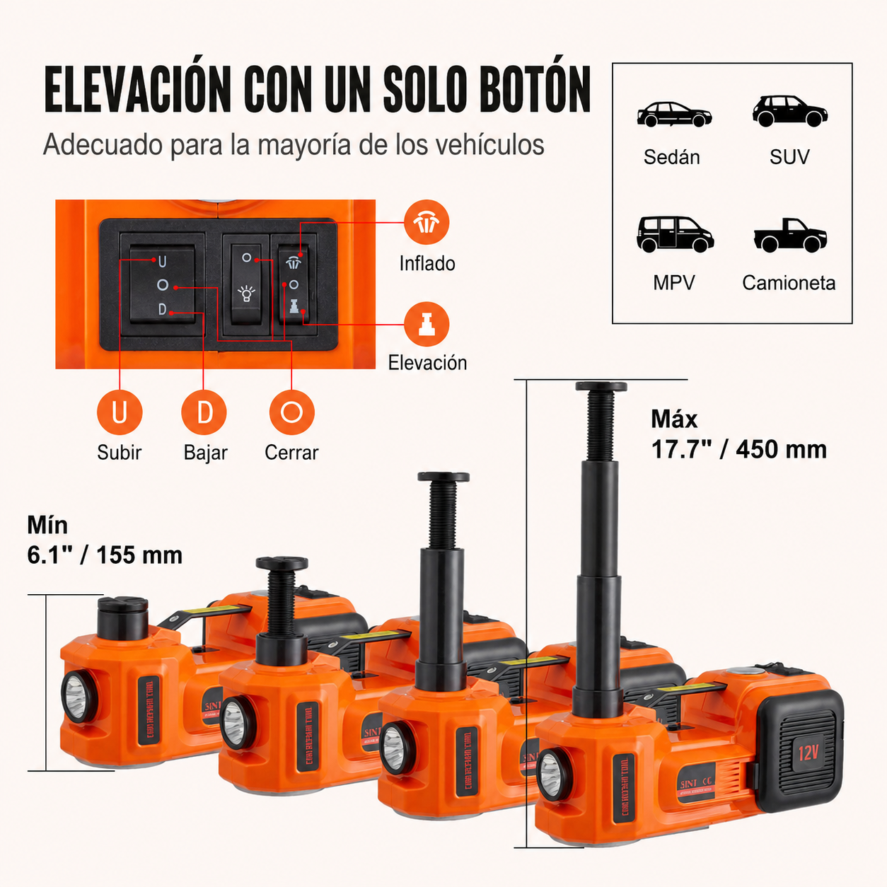 Gato electrico con Llave de Impacto Electrica Vevor ZSY01-2- 5t