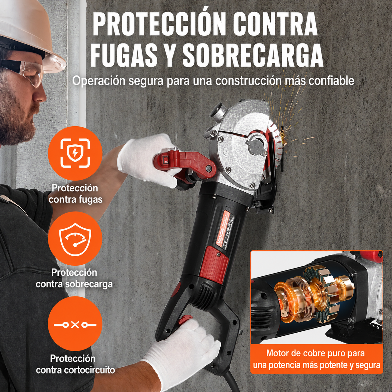 Rozadora de muros de corte Vevor KC125- 2500W