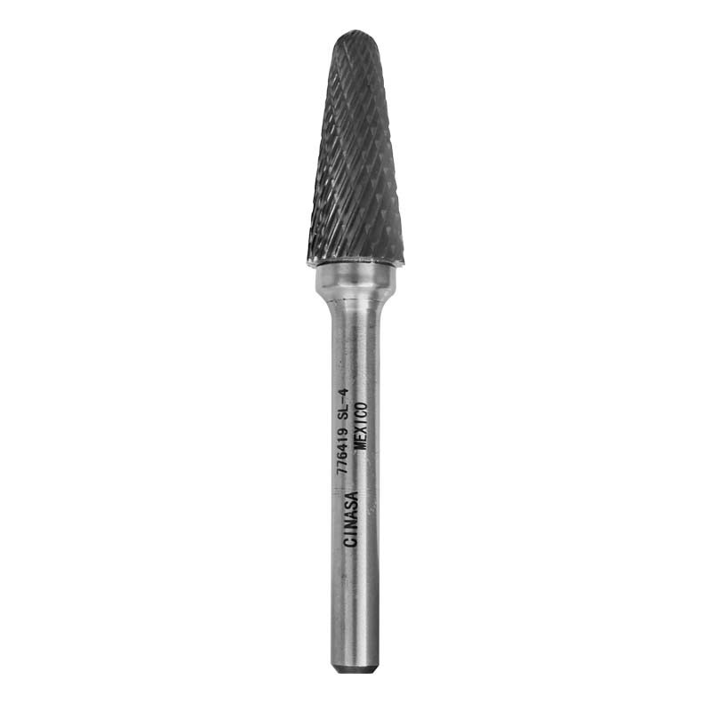 Lima rotativa cónica forma "L" punta redonda 1/2" x 1-1/8" x 1/4" 776419 Cinasa