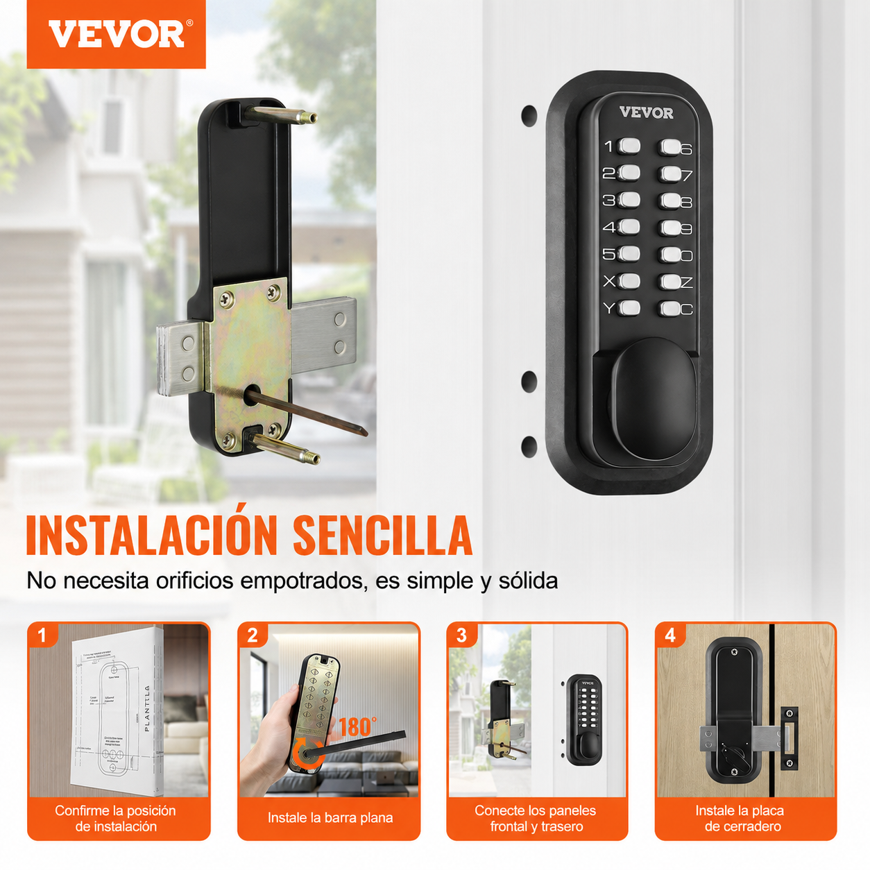 Cerradura mecánica para puerta de entrada Vevor OL601HD2
