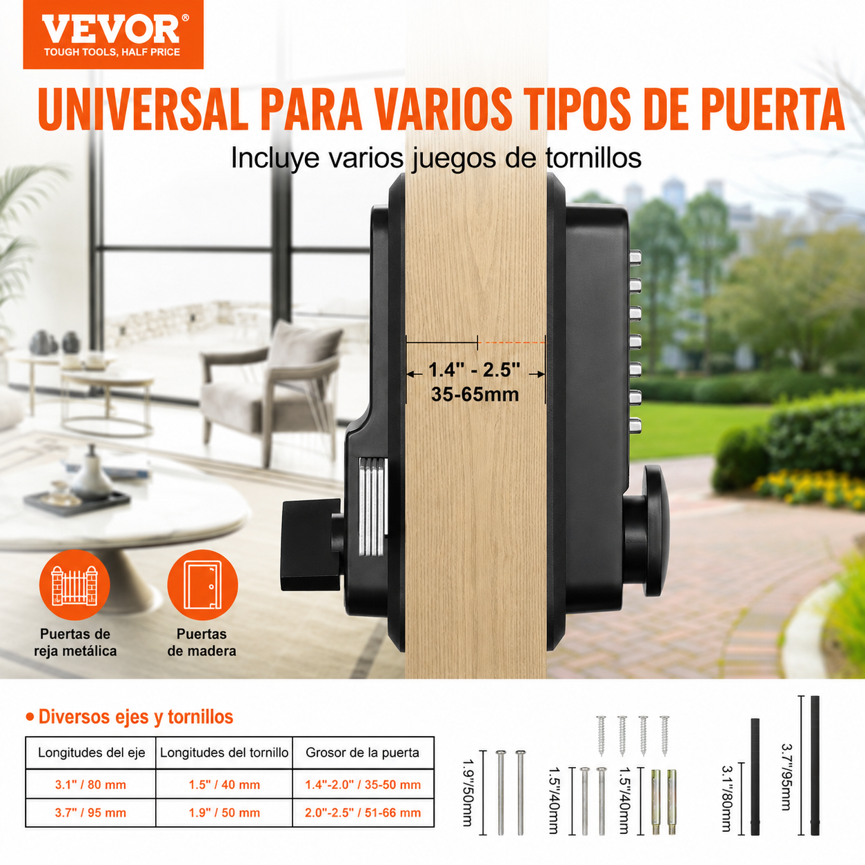 Cerradura mecánica para puerta de entrada Vevor OL601HD2