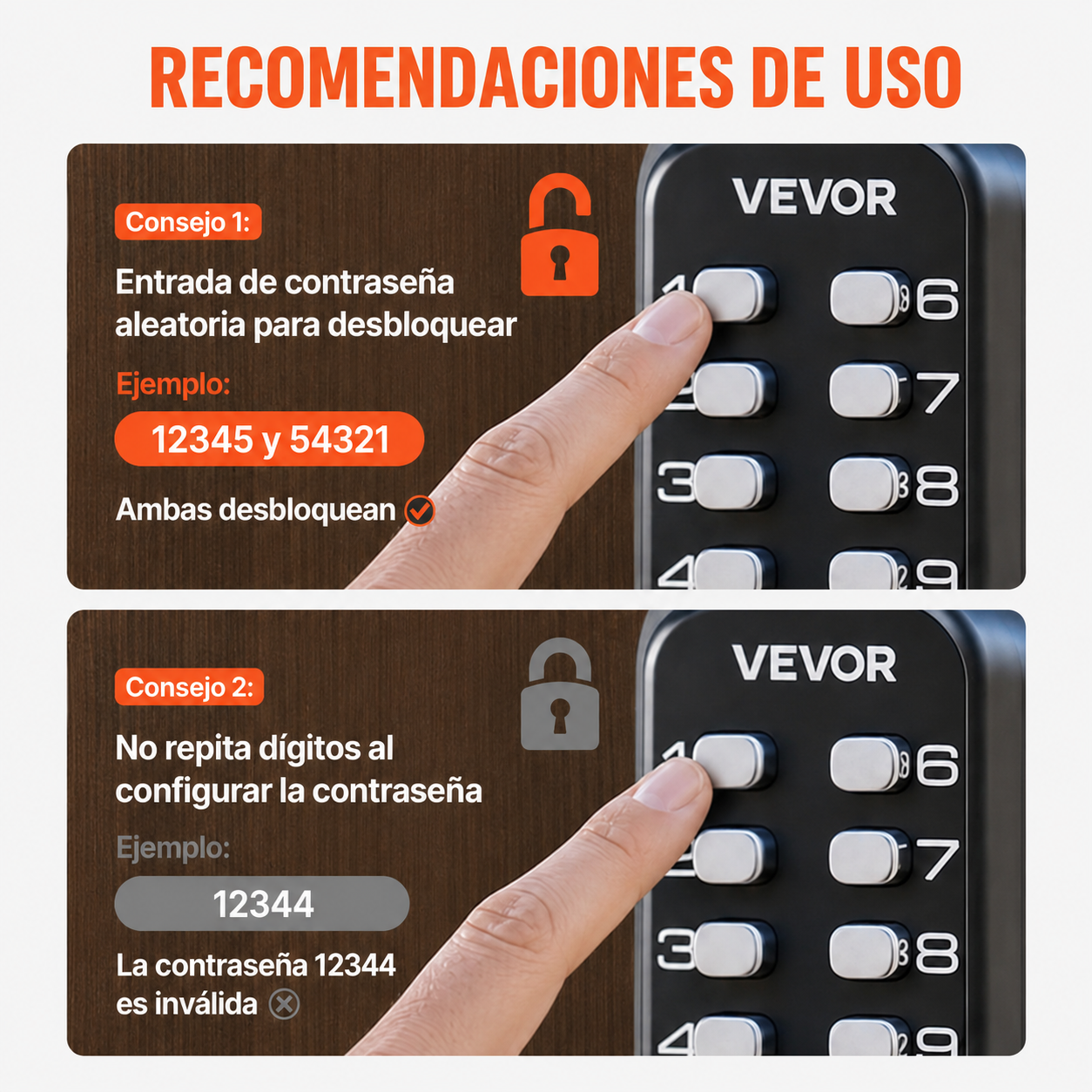 Cerradura mecánica para puerta de entrada Vevor OL601HD2