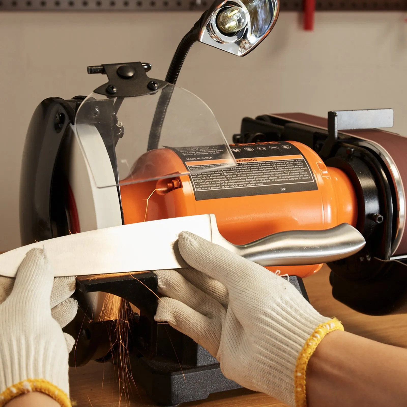 Amoladora de banco con Lijadora Vevor TLGS825- 8"