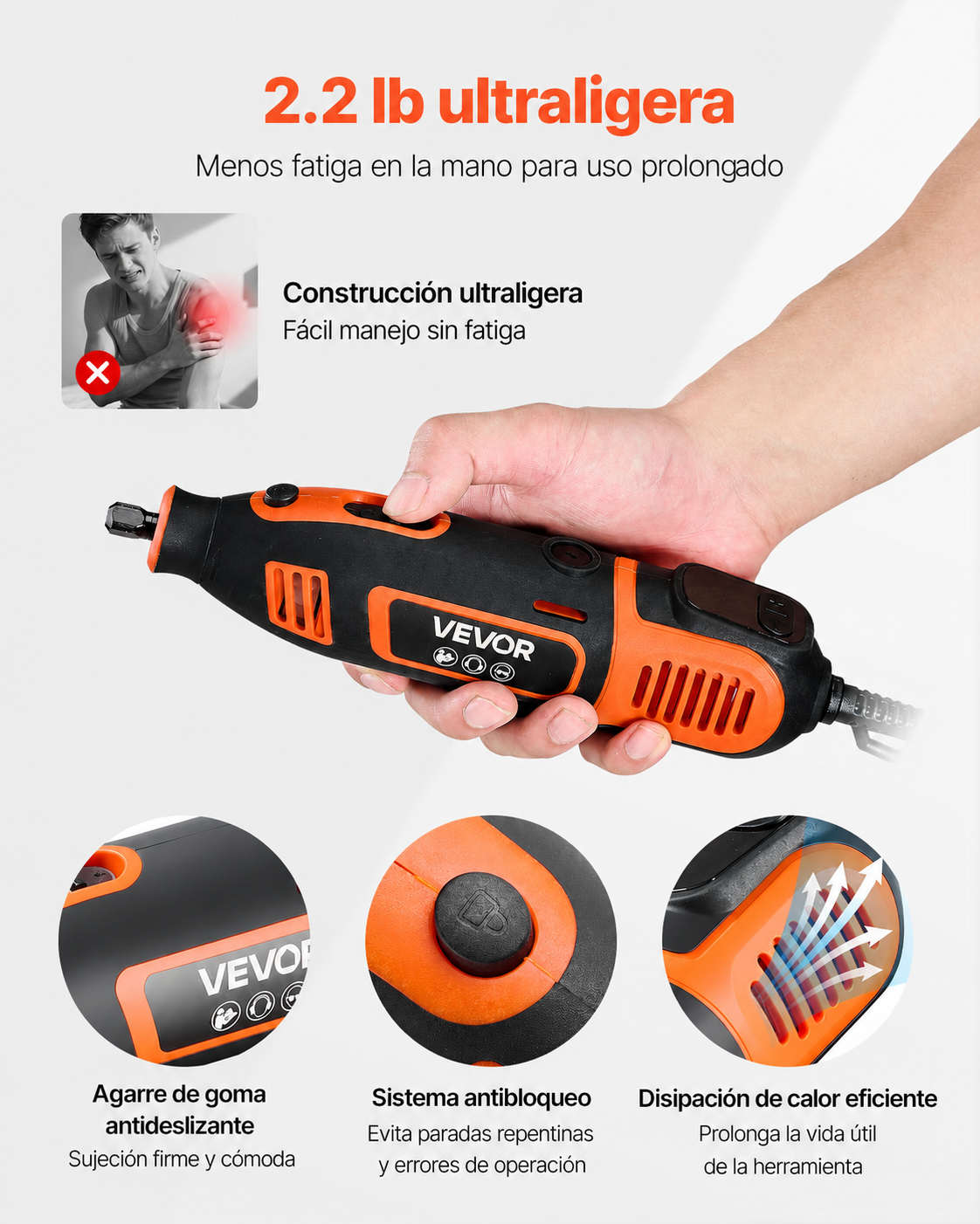 Kit de herramientas rotativas Electrica Vevor S1J-FE14-10- 51pzas
