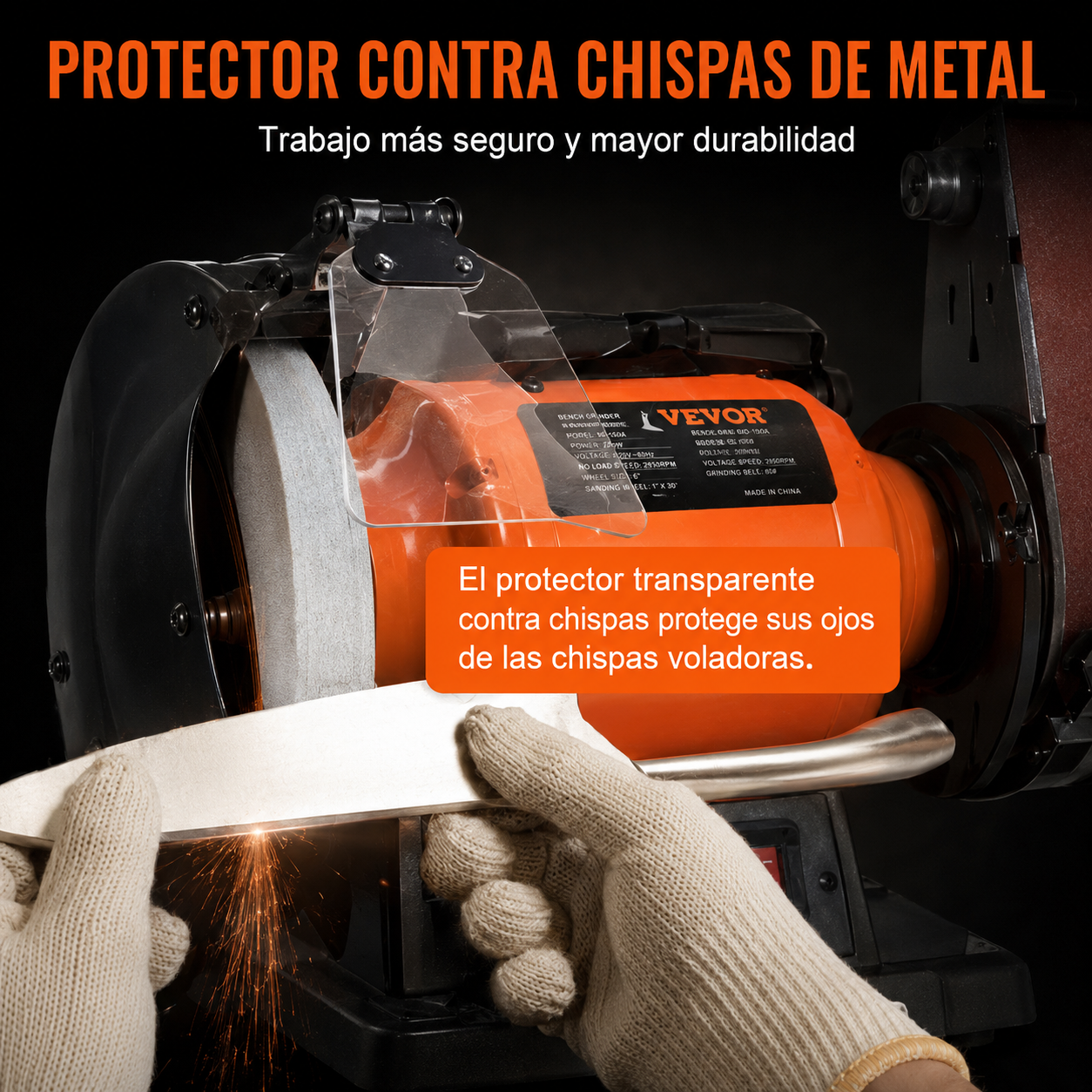 Amoladora de banco con Lijadora Vevor TLGS825- 8"