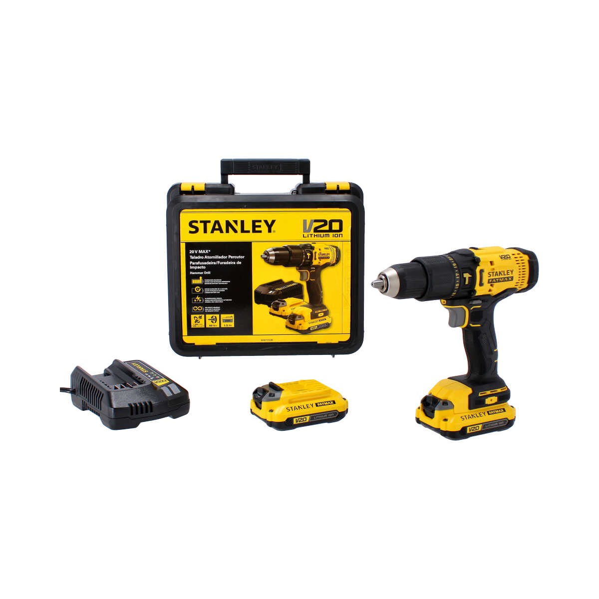 Taladro percutor / atornillador inalámbrico 1/2" FATMAX SCD711C2K V20 Stanley