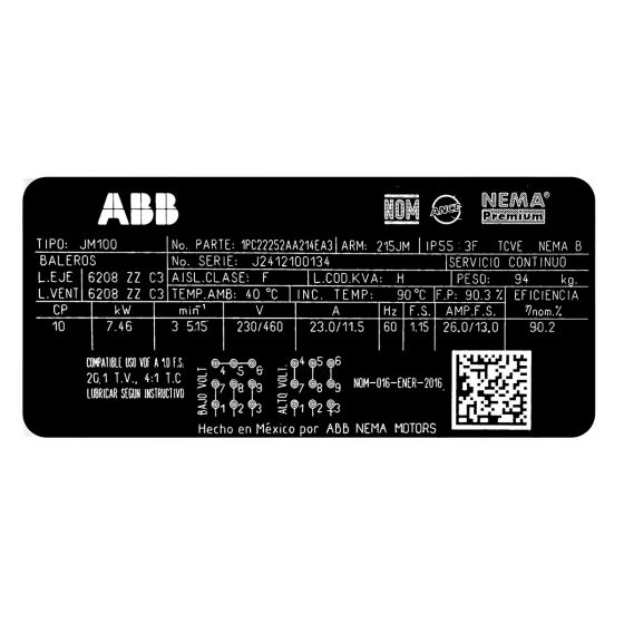 Bomba para agua con motor trifásico 10HP Siemens